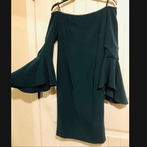 Bardot teal off shoulder 👗 dress.